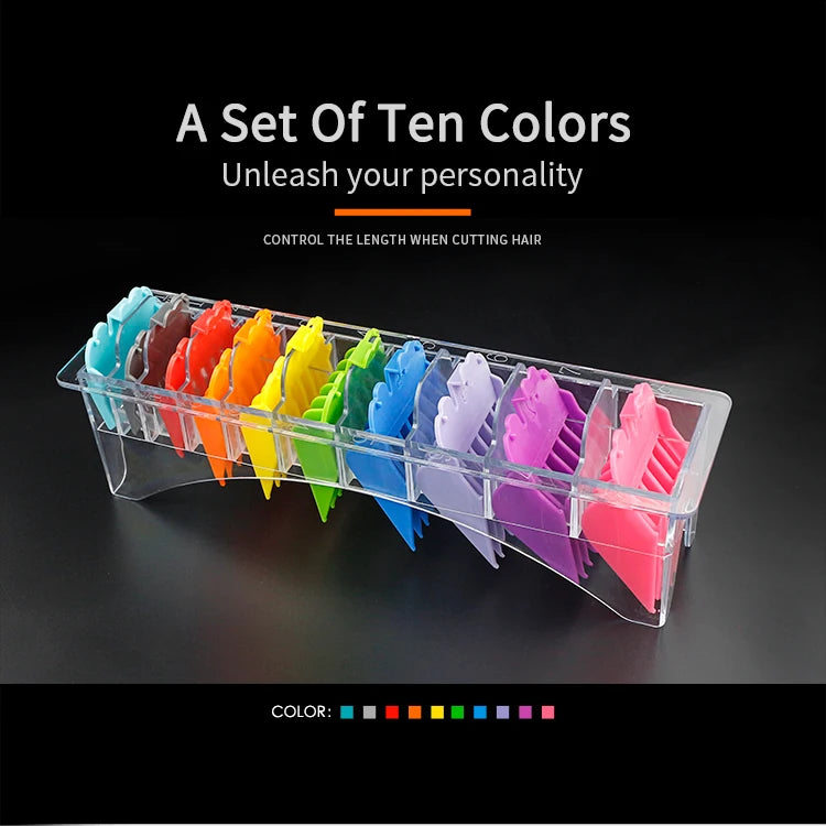10-Pack Universal Hair Clipper Guide Comb Attachments Plastic Trimmer Guards for Men Barber & Salon