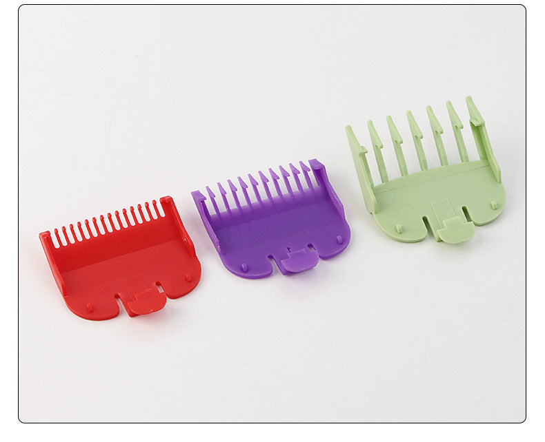 Universal Hair Clipper Guide Combs 1.5/3/4.5mm – Color-Coded Plastic Trimmer Guards (Green, Purple, Red)