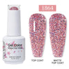 Red Semi-Permanent UV Gel Nail Polish 15ml (0.5 fl oz) Top & Base Hybrid