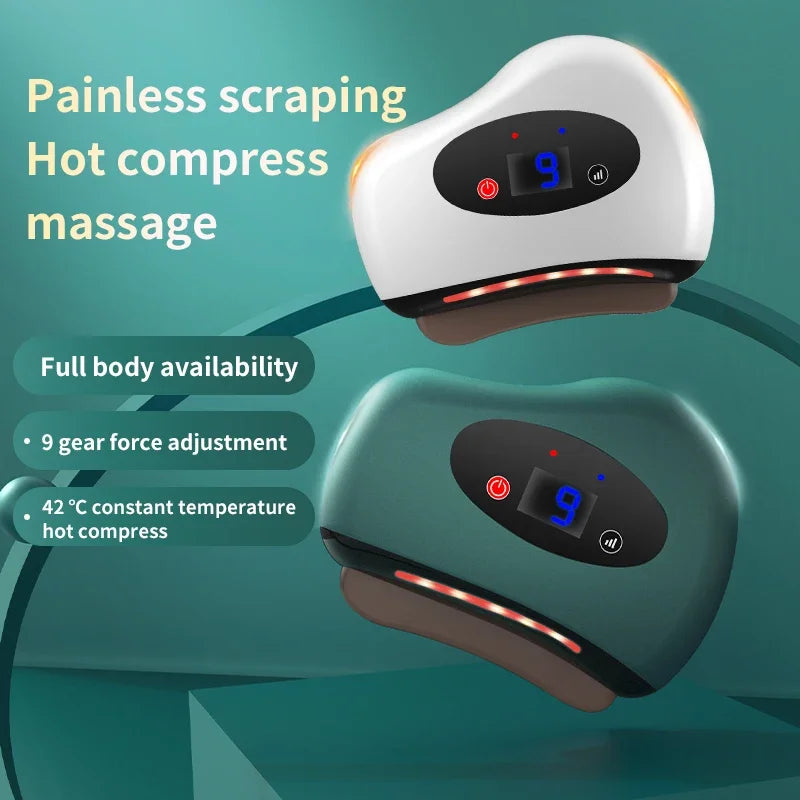 Electric Gua Sha Massager Heated Vibration Facial & Eye Massager for Neck, Face, Wrinkle Removal