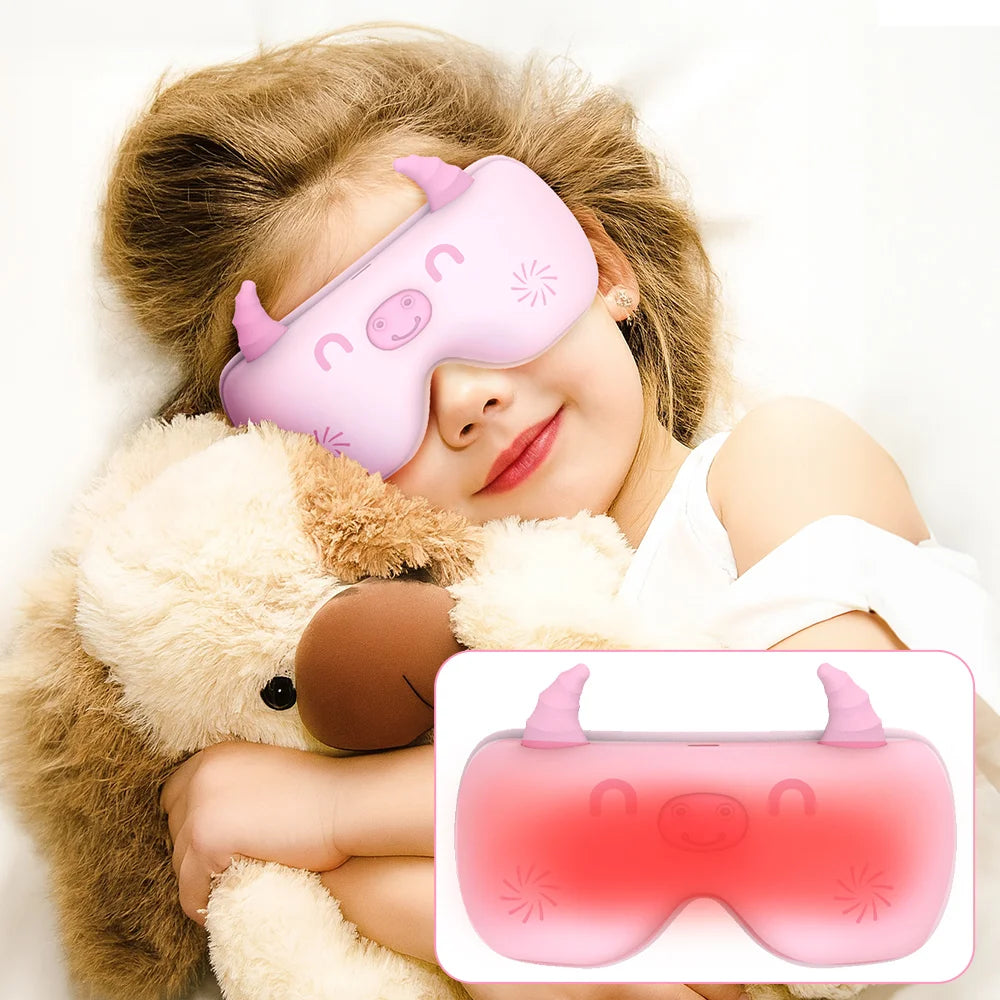 Mini Heated Eye Massager — Smart Rechargeable Eye Mask with Hot Compress, Pneumatic & Vibration Massage, Bluetooth Music for Relaxation & Eye Care