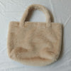 Women Winter Oversized Faux Fur Shoulder Bag Large Plush Square Handbag with Zipper and Hasp