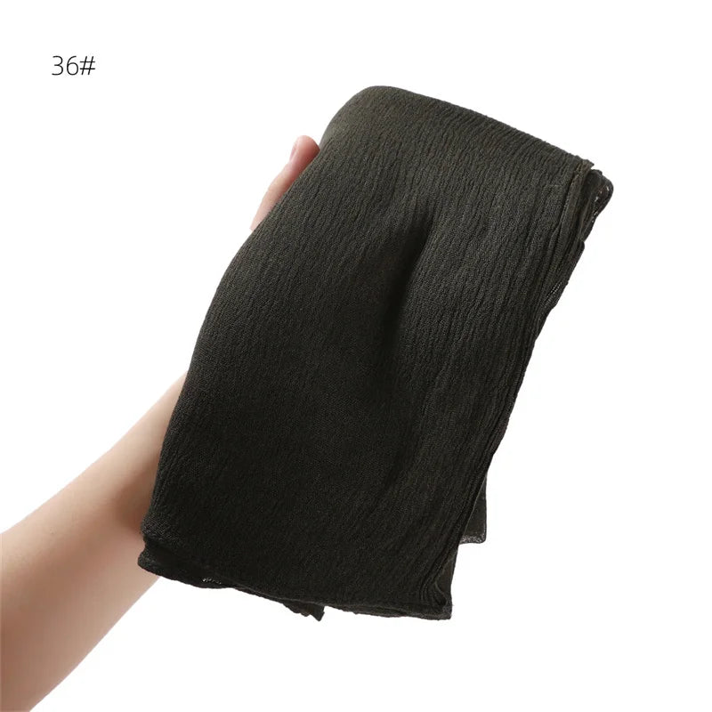 Women's Large Solid Polyester Hijab Scarf 80 x 190 cm (31.5 x 74.8 in) Long Muslim Headscarf Wrap Shawl Turban