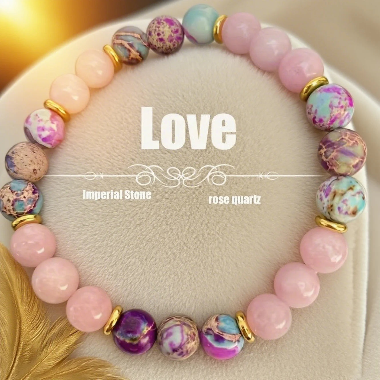 Attract Love Beaded Bracelet – Women's Imperial Jasper & Rose Quartz Gemstone Bracelet