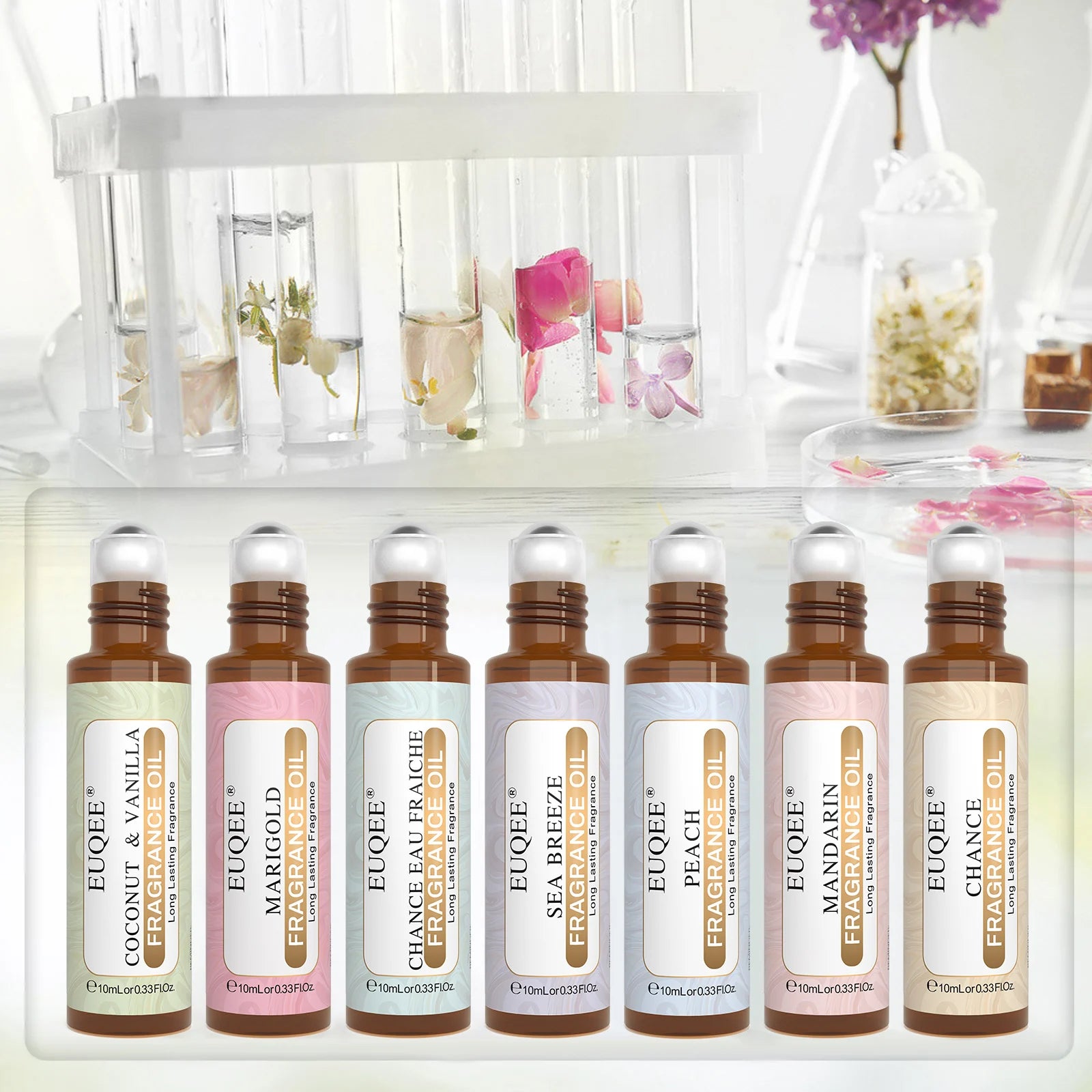 EUQEE 10ml (0.34 fl oz) Coconut Vanilla Angel Roller Fragrance Oil for Women — Aromatherapy, DIY Soap & Candle Making