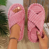 Women's Winter Plush Corduroy Slip-On Thick-Soled Indoor/Outdoor Cotton Slippers