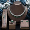 Bridal Cubic Zirconia Jewelry Set – Necklace, Bracelet, Earrings and Ring, 24K Gold/White Gold Plated Geometric Wedding Set