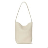 Leather Large Capacity Bucket Bag Lychee Pattern Cowhide Commuter Tote Shoulder Handbag for Women