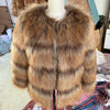 HOOOFUR Brown Raccoon-Style Faux Fur Coat - Women's Thick Quilted-Lined Winter Jacket, Plus Sizes to 5XL