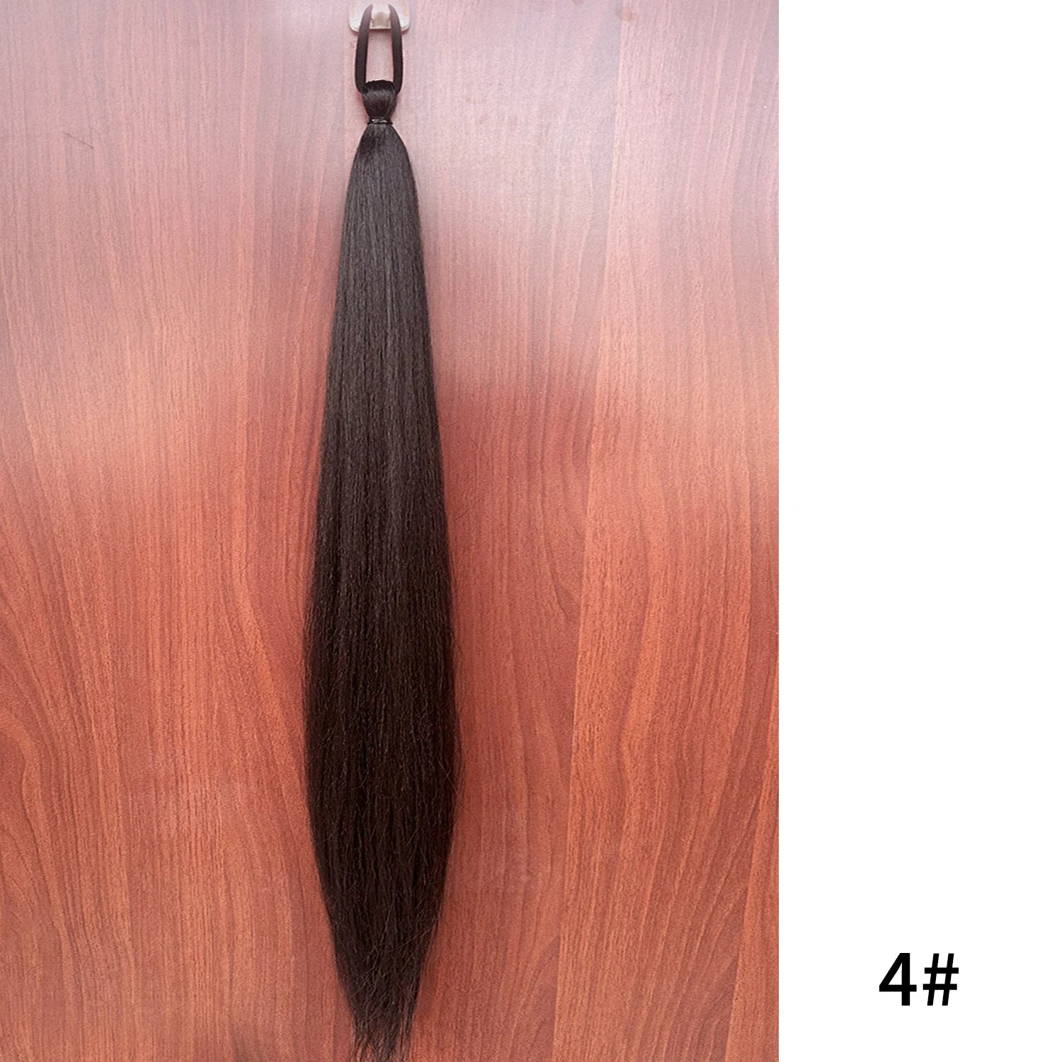 Purple Synthetic Ponytail Extension with Elastic Band – Long Straight Yaki Hairpiece for Braids & DIY Styles