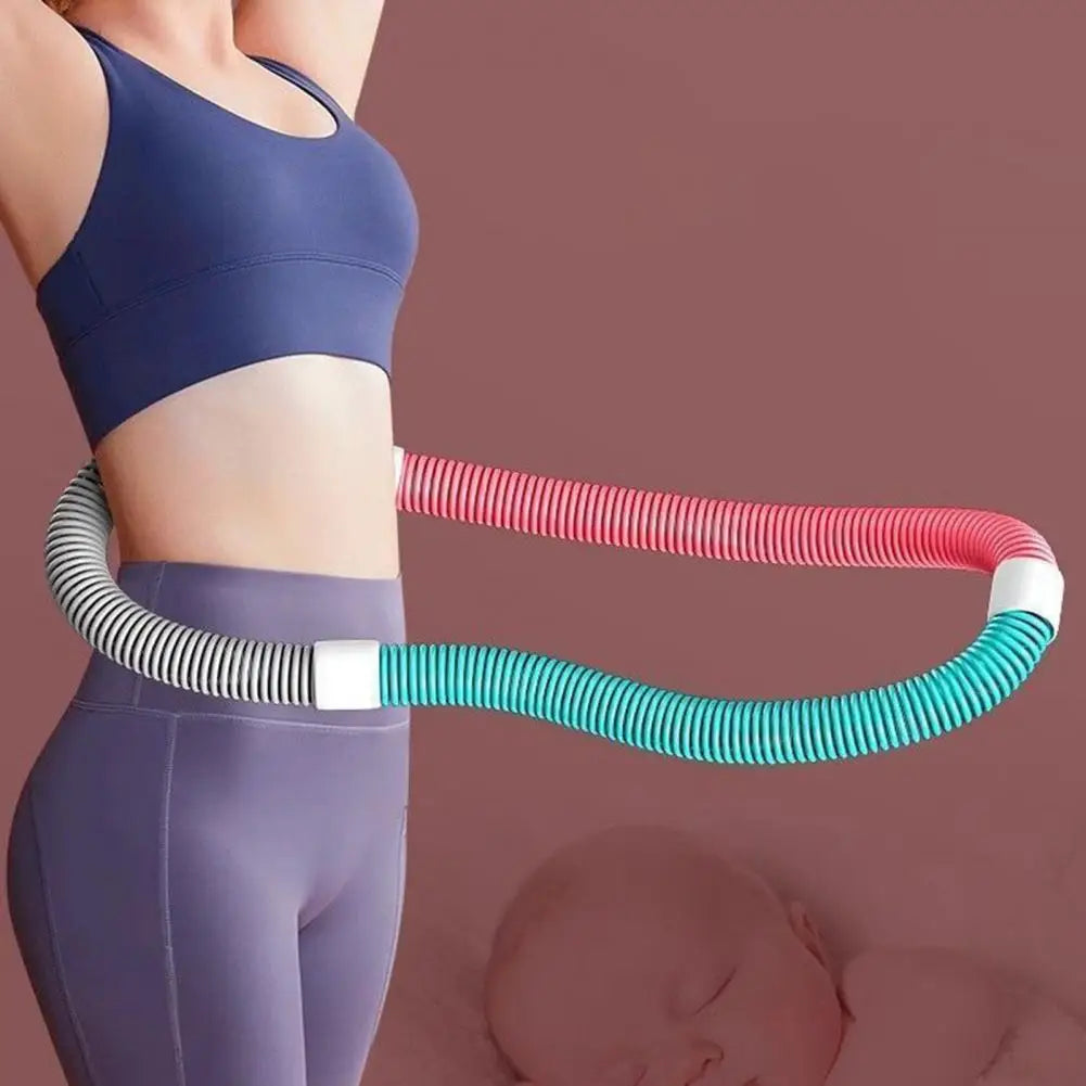 Foldable PVC Weighted Hula Hoop – Removable Spring Fitness Hoop, 3 Sizes S/M/L (1–1.5 kg | 2.2–3.3 lb) Portable Waist Trainer for Home Workout