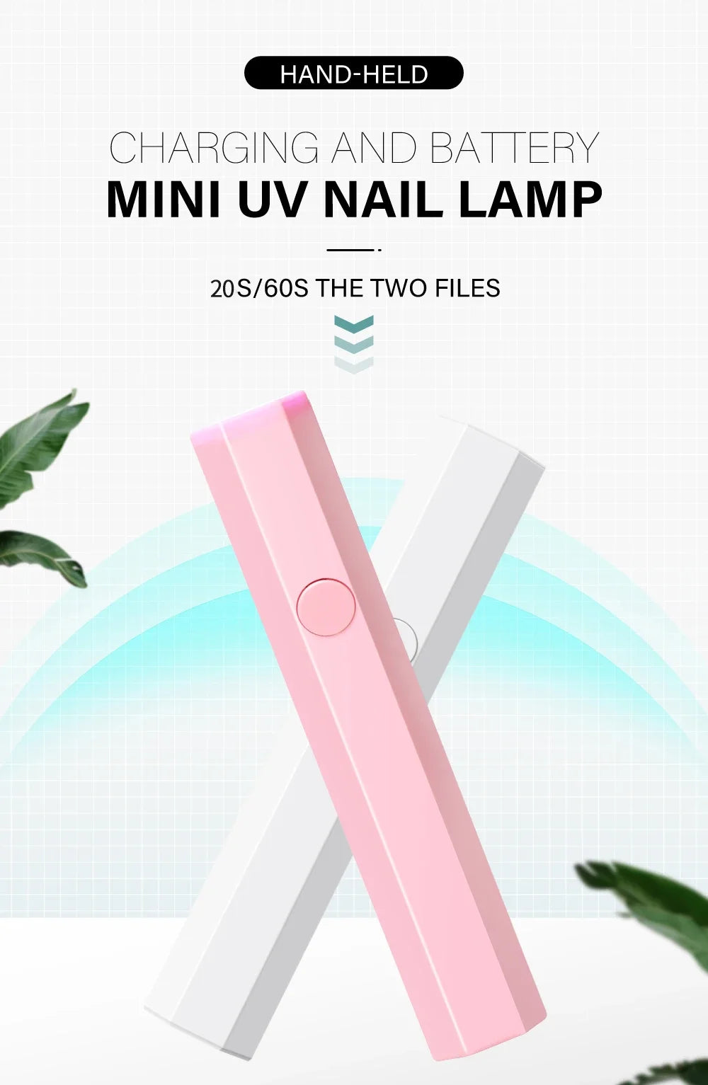 Portable Handheld Mini UV LED Nail Lamp – USB Type-C Rechargeable 3W Gel Polish Dryer for Quick Cure