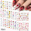 3D Floral Nail Stickers Cherry Blossom Rose Daisy Heart Manicure Decals 20/30/60/70/90 pcs 5.5×6 cm (2.17×2.36 in)