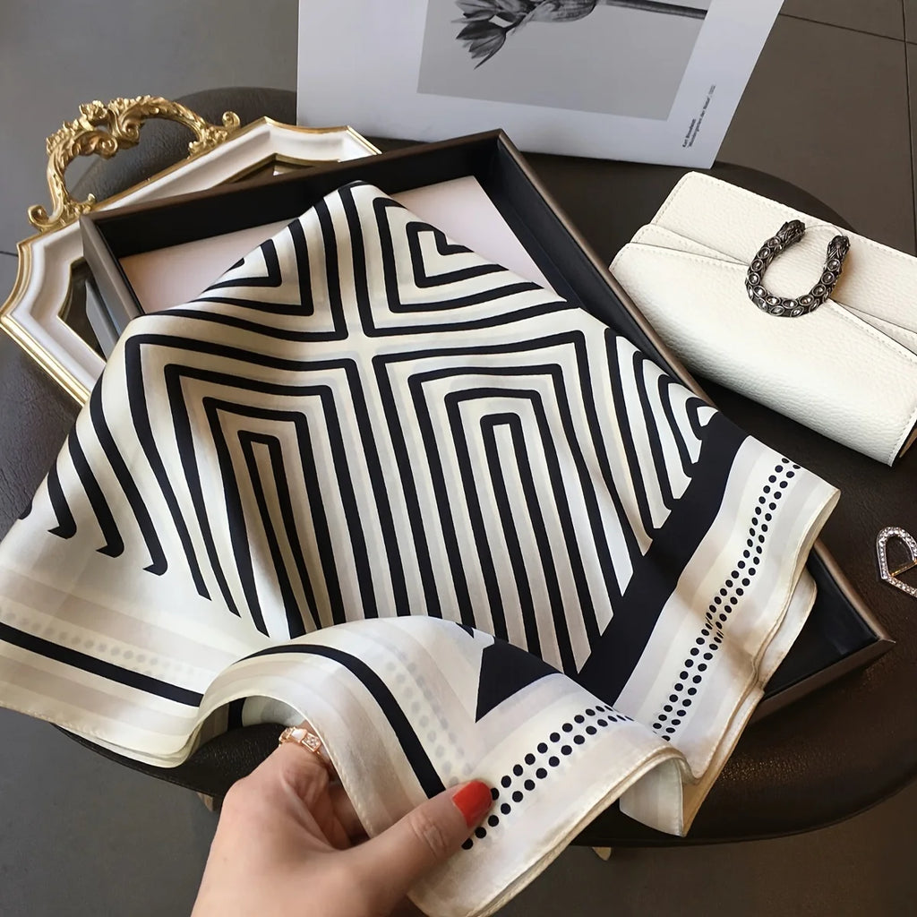 Nordic All-Season Faux Silk Square Scarf 70 x 70 cm (27.6 x 27.6 in) – Lightweight Chic Shawl for Women & Teens