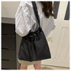 Women's Waterproof Nylon Drawstring Tote Bag – Large Bucket Crossbody Shoulder Bag 38×31×9 cm (14.96×12.20×3.54 in)