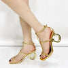 Women's Low Heel Peep Toe Sandals - PU Buckle Back Strap Casual Summer Shoes