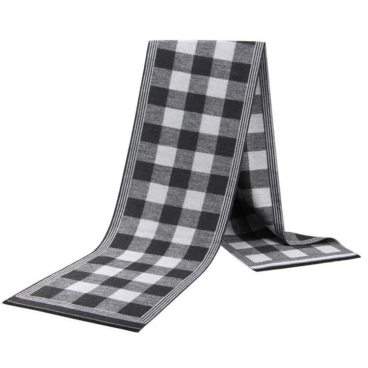 Men's Cashmere-Feel Scarf 180 x 31 cm (71 x 12 in) Plaid Stripe Pashmina Shawl Warm Winter