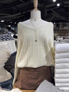 Twisted Flower Vintage V-Neck Sweater, Women's Long Sleeve Preppy Pullover, Autumn Y2K Streetwear