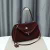 Suede Leather Tote Bag – Frosted Cowhide Large-Capacity Shoulder Kelly Bag for Autumn & Winter