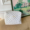 Large Capacity Women's Cosmetic Bag - Plaid Zipper Travel Makeup Clutch, Multiple Sizes (Up to 24 x 18 x 7.5 cm | 9.4 x 7.1 x 3.0 in)