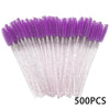 Disposable Mascara Wand Brushes Bulk 500/1000-Pack - Lash & Eyebrow Applicators (Wool Fiber)