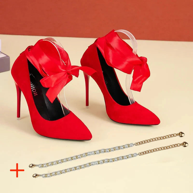 Pearl Bead Ankle-Strap Pumps Gold – Rhinestone Buckle High Heels 7cm (2.8in) & 10cm (3.9in) – Party Wedding Shoes, Plus Sizes to EU 45