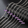 Stainless Steel Long Box Chain Necklace 45-60 cm (18-24 in), 2-7 mm Width, Unisex Punk Minimalist