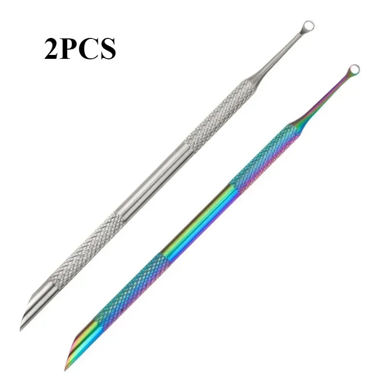 Double-Ended Stainless Steel Cuticle Pusher & Nail Remover – Beveled Circle Head Manicure Tool