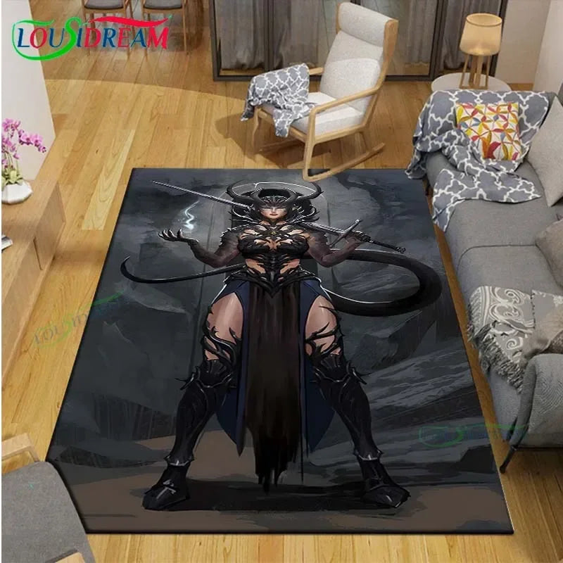 3D Mythical Beast Printed Area Rug Anti-Slip Polyester Carpet for Living Room, Kids Bedroom & Yoga Mat — Multiple Sizes (23.6×15.7–90.5×63 in / 60×40–230×160 cm)