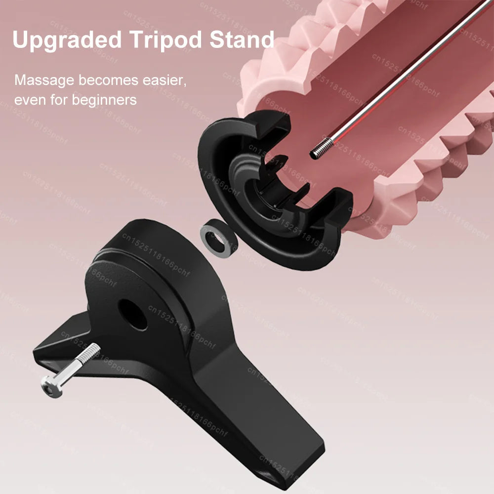 Deep Tissue Foam Roller 16.5 x 4.7 in (42 x 12 cm) with Stand - Non-Slip High-Load Massage Roller for Muscle Relief, Pilates & Yoga