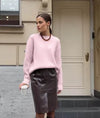Women’s Plush Knit Pullover – Round Neck Loose Short Warm Sweater, Full Sleeve Autumn/Winter