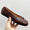 Split-Toe Tabi Women's Ballet Flats Pleated Leather Slip-On Loafers Casual Espadrilles