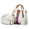 4 Pcs Women's Bag Set Luxury Handbag Large Capacity Bucket Tote Bag Fashion Shoulder Bag Wallet Card Case