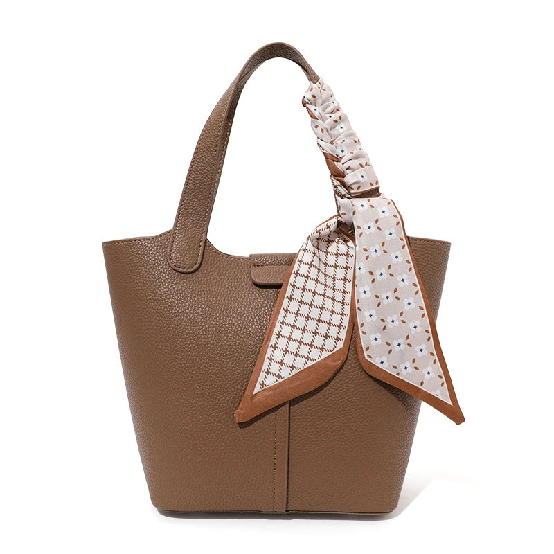 Aidrani Soft Cowhide Bucket Bag - Luxury Genuine Leather Handbag for Women