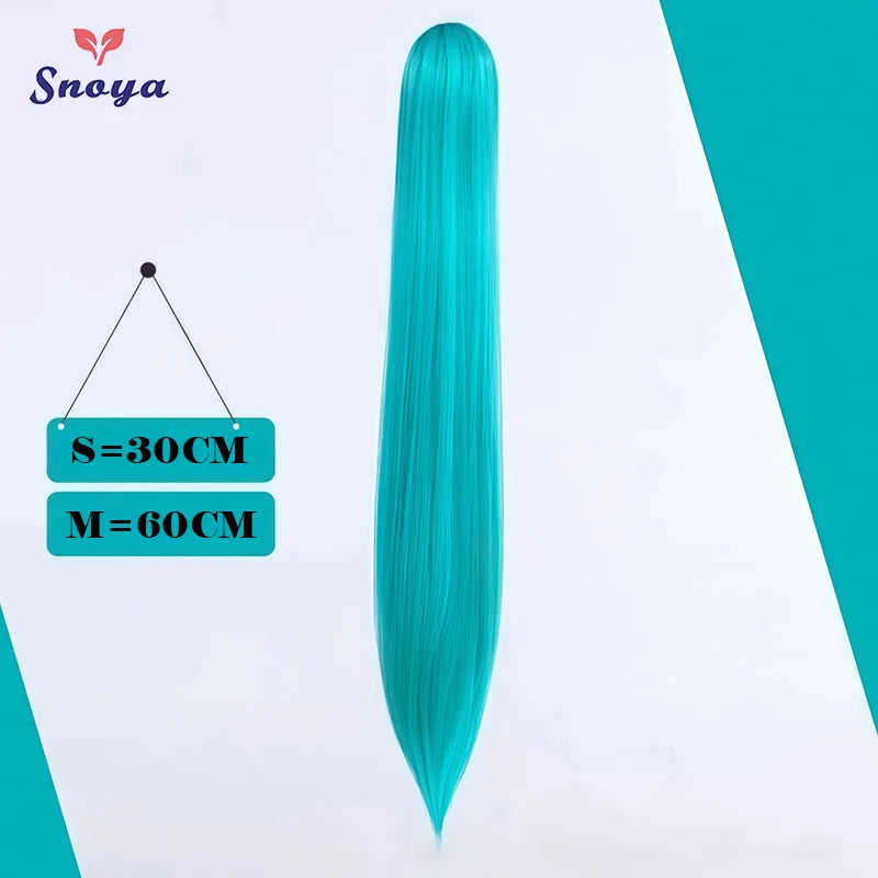 Snoya Clip-In Long Straight Ponytail Extension 60 cm / 30 cm (23.6 in / 11.8 in) Heat-Resistant Synthetic Claw Clip for Cosplay, Red, Purple, Pink, Blue