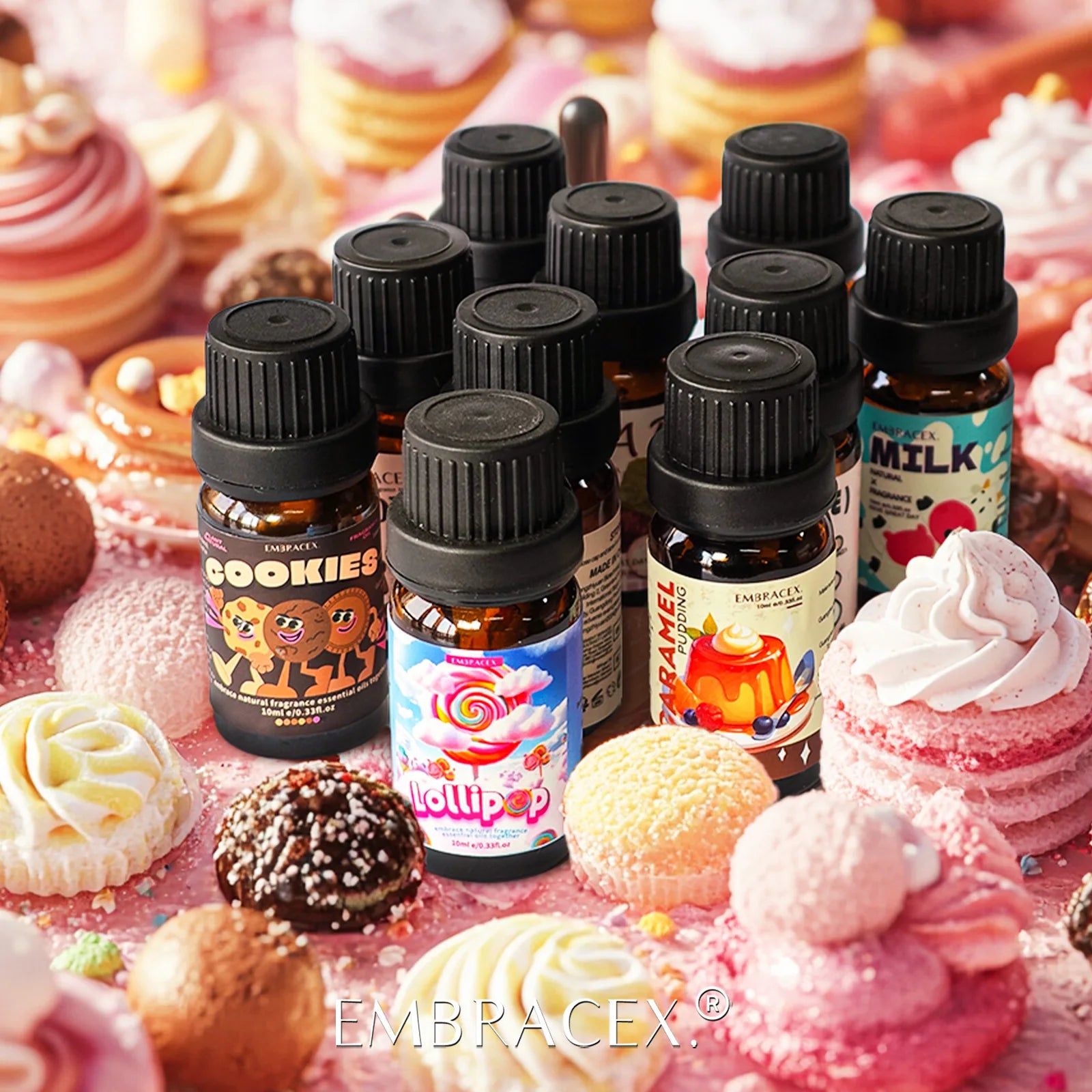 17-Pc Gourmet Essential Oil Set (17 x 10ml / 0.34 fl oz) – Long-Lasting Perfume Scents for Diffusers, Candles & DIY Gifts for Women