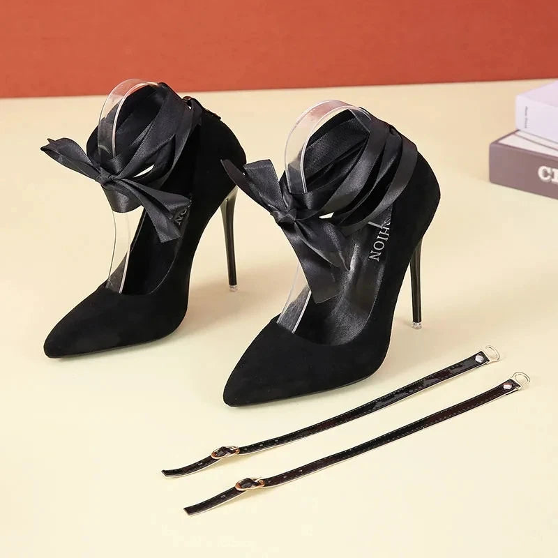 Pearl Bead Ankle-Strap Pumps Gold – Rhinestone Buckle High Heels 7cm (2.8in) & 10cm (3.9in) – Party Wedding Shoes, Plus Sizes to EU 45