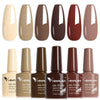 Hema-Free TPO-Free Gel Nail Polish 7.5ml, Glitter Jelly & Nude Shades, Soak-Off UV/LED Full Coverage French