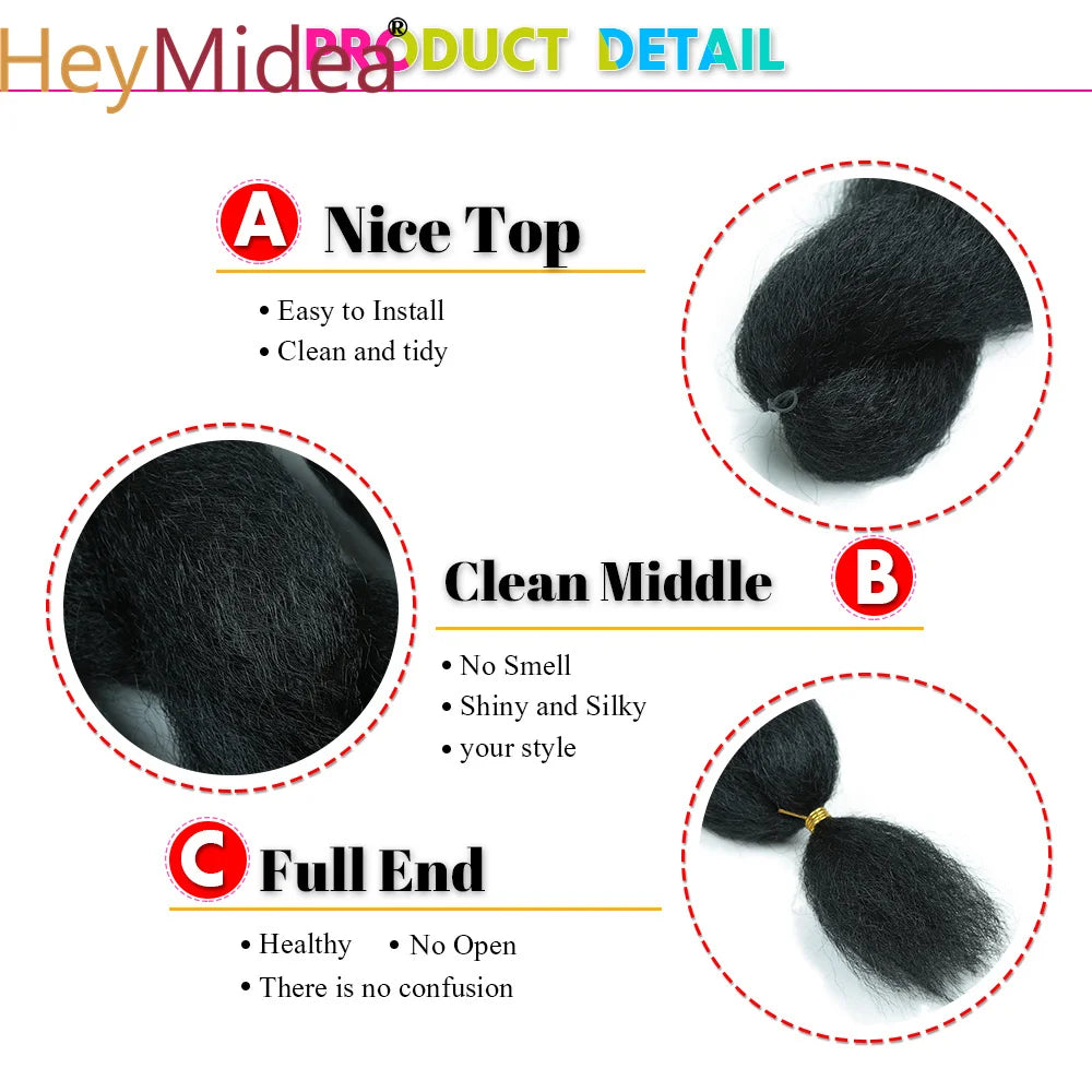 Crochet Kinky Curly Ombre Marley Braiding Hair – Synthetic Yaki Straight, 26 in (66 cm), ~60 g