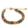 Colorful Natural Stone Beaded Bracelet - Handmade Stainless Steel Chain Bangle, Waterproof Boho Y2K Gift for Women