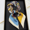 Silk-Feel Square Scarf 70 x 70 cm (27.6 x 27.6 in) Floral Satin Neckerchief – Women's Hair Band, Bandana & Wrap