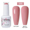 Red Semi-Permanent UV Gel Nail Polish 15ml (0.5 fl oz) Top & Base Hybrid