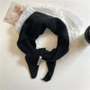 Women’s Korean-Style Triangle Knit Wool-Blend Scarf Shawl, Warm Winter Neck Wrap — 80–120 cm (31–47 in)