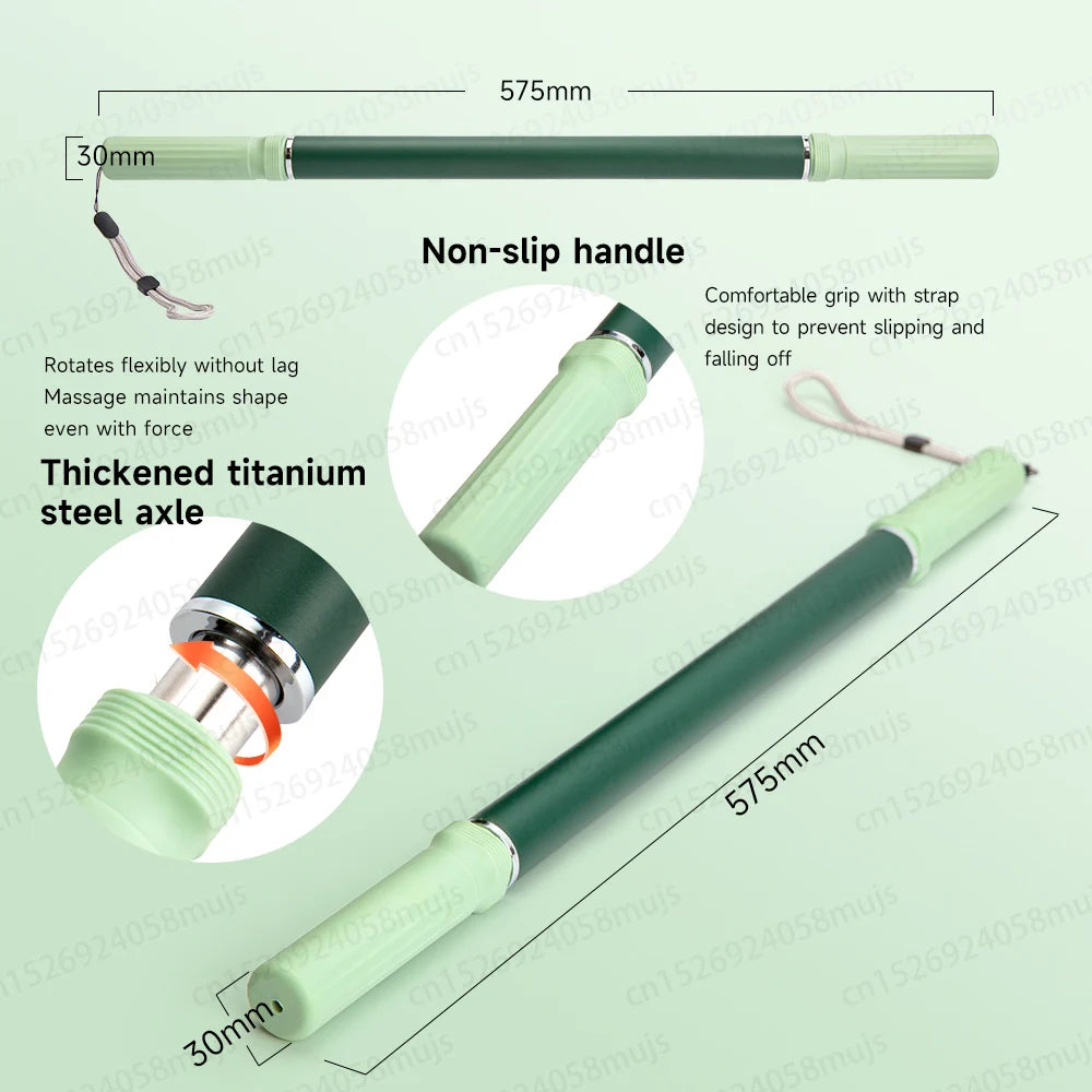 Stainless Steel Myofascial Massage Roller Bar - Yoga Fascia Stick for Leg Stretching & Muscle Release