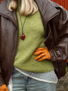 Women’s Plush Knit Pullover – Round Neck Loose Short Warm Sweater, Full Sleeve Autumn/Winter