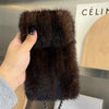 Real Mink Fur Crossbody Bag for Women – Phone Shoulder Messenger Winter Handbag
