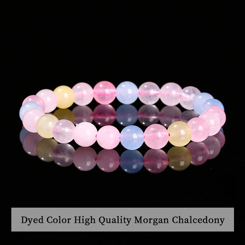 Natural Stone Beaded Bracelet 6/8/10mm — Obsidian Fluorite Quartz Jasper Stretch Yoga Bracelet for Women & Men