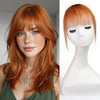 Black 100% Human Hair Clip-In Bangs for Women - Airy Wispy Fringe with Sideburns, Blunt Cut Hairpiece Extensions for Daily Wear