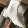 Split-Toe Leather Tabi Ankle Boots for Women - Chunky Round High Heel, Autumn/Winter
