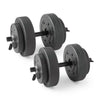 Space-Saving 40 lb (18 kg) Adjustable Vinyl Dumbbell Set — 14-Piece Home Gym